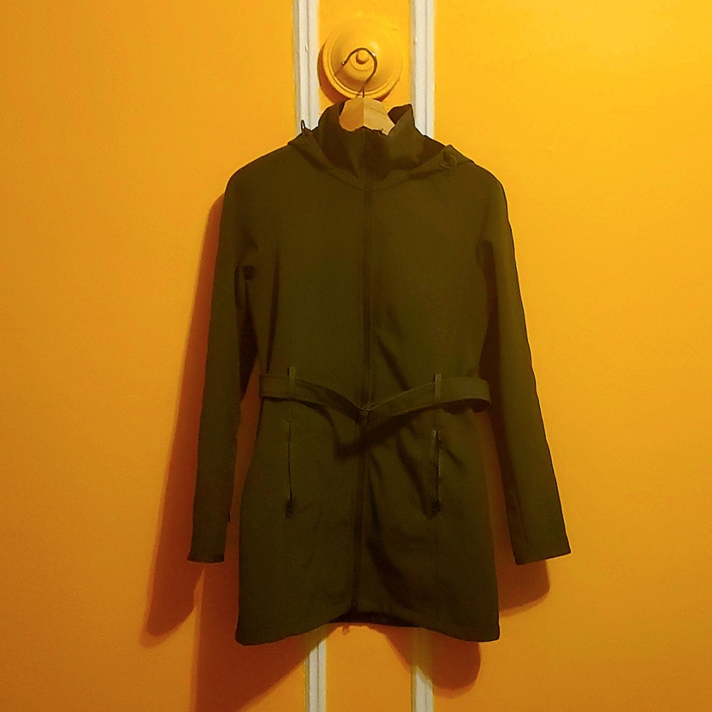 The North Face Dark Green Hooded Windwall Jacket - Size Medium